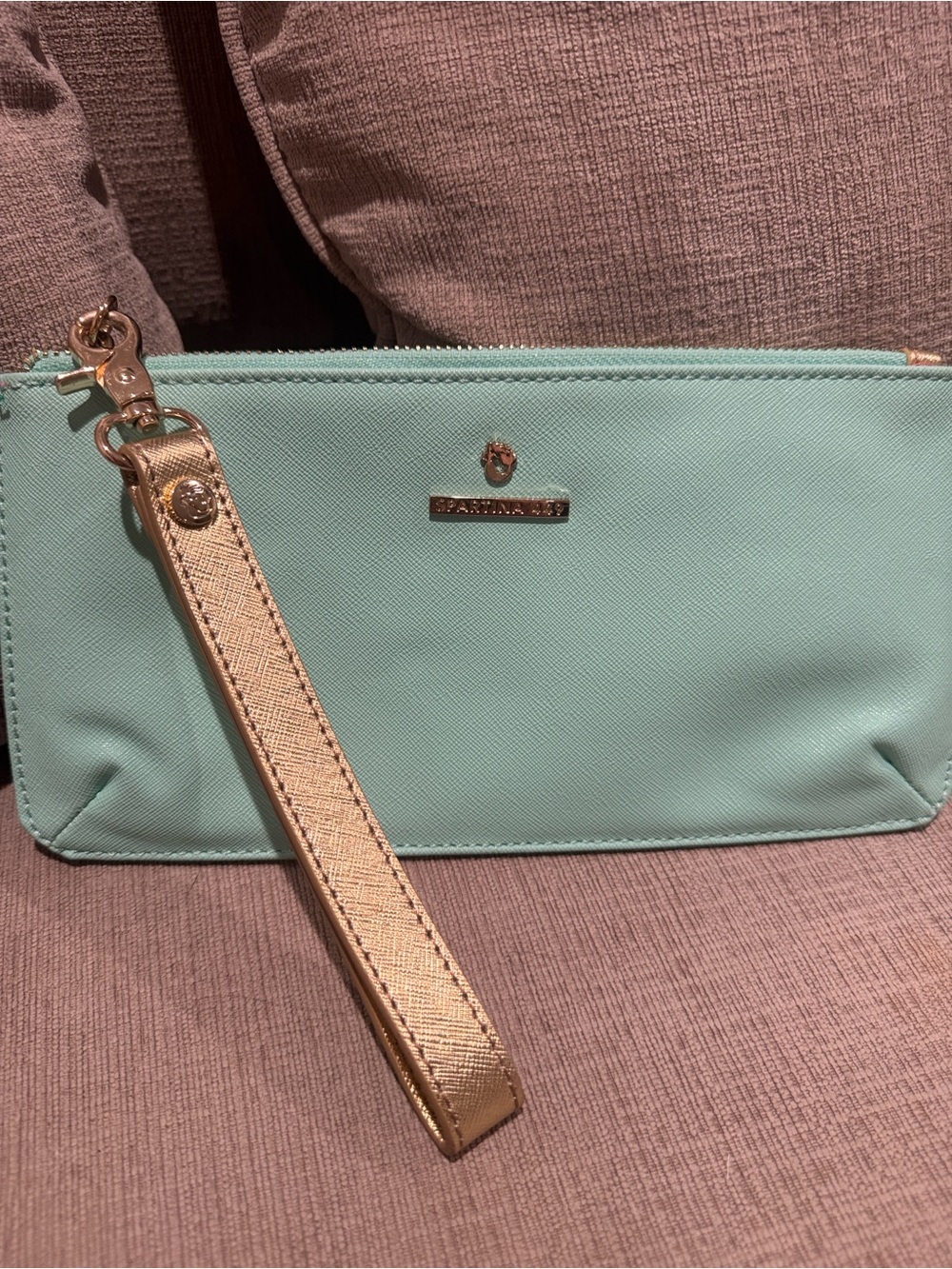 Spartina 449 Mint Green Wristlet with Gold Strap